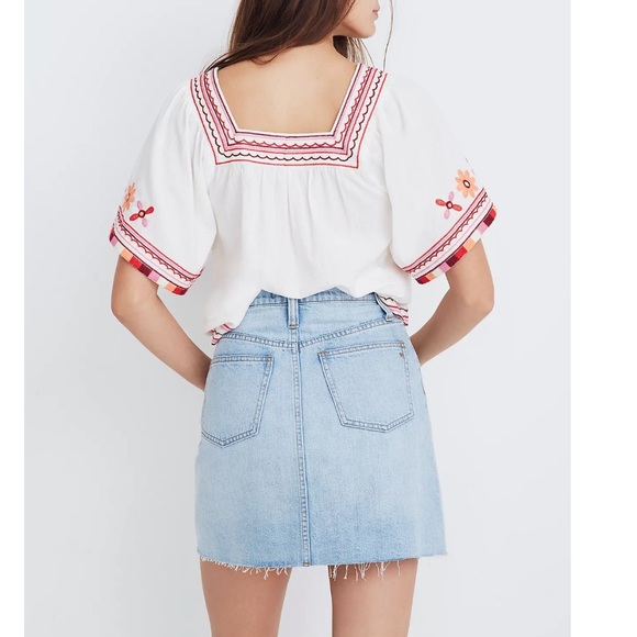 Madewell Rigid Denim A-Line Mini Skirt: Cutout Edition - Picture 2 of 8